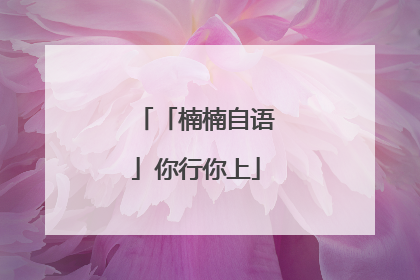 「楠楠自语」你行你上