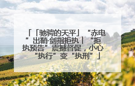 「驰骋的天平」“赤电”出鞘·剑指拒执︱“拒执预告”震撼督促，小心“执行”变“执刑”