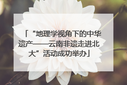 “地理学视角下的中华遗产——云南非遗走进北大”活动成功举办
