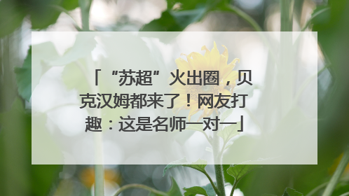 “苏超”火出圈，贝克汉姆都来了！网友打趣：这是名师一对一