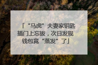 “马虎”夫妻家钥匙插门上忘拔，次日发现钱包竟“蒸发”了