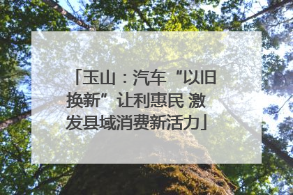 玉山：汽车“以旧换新”让利惠民 激发县域消费新活力