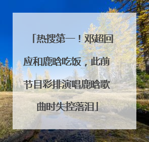热搜第一！邓超回应和鹿晗吃饭，此前节目彩排演唱鹿晗歌曲时失控落泪
