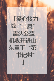 爱心接力战“三夏” 雷沃公益机收开进山东重工“第一书记村”