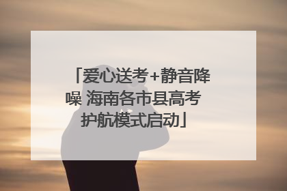 爱心送考+静音降噪 海南各市县高考护航模式启动