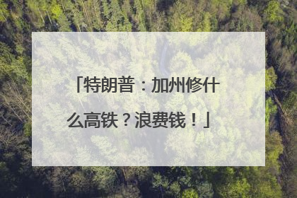 特朗普：加州修什么高铁？浪费钱！