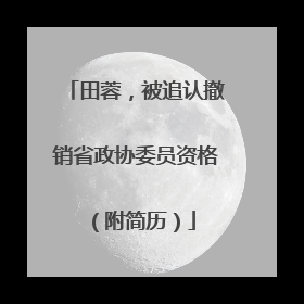 田蓉，被追认撤销省政协委员资格（附简历）