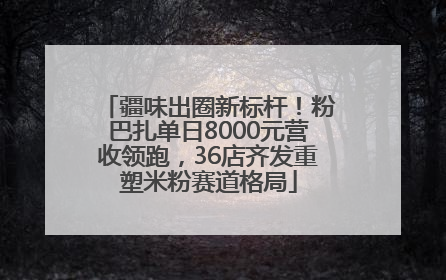 疆味出圈新标杆！粉巴扎单日8000元营收领跑，36店齐发重塑米粉赛道格局
