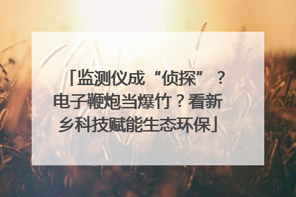 监测仪成“侦探”？电子鞭炮当爆竹？看新乡科技赋能生态环保
