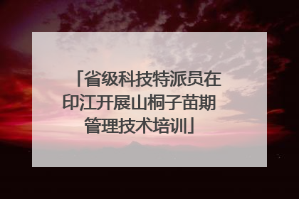 省级科技特派员在印江开展山桐子苗期管理技术培训
