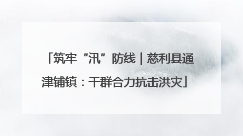 筑牢“汛”防线｜慈利县通津铺镇：干群合力抗击洪灾