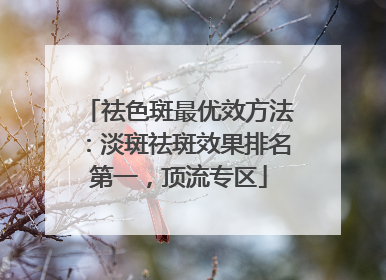 祛色斑最优效方法：淡斑祛斑效果排名第一，顶流专区