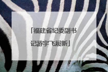 福建省纪委副书记游宇飞履新