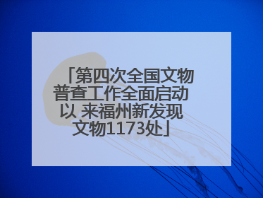 第四次全国文物普查工作全面启动以 来福州新发现文物1173处