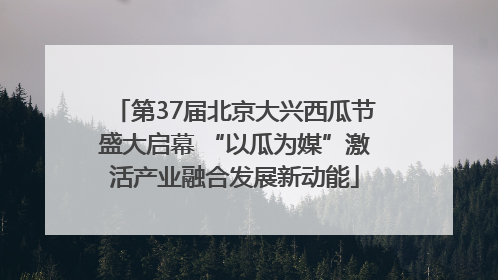 第37届北京大兴西瓜节盛大启幕 “以瓜为媒”激活产业融合发展新动能