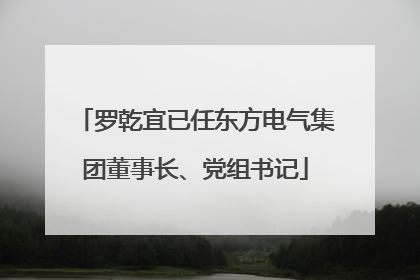 罗乾宜已任东方电气集团董事长、党组书记