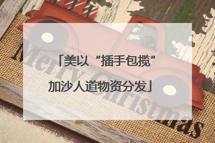 美以“插手包揽”加沙人道物资分发