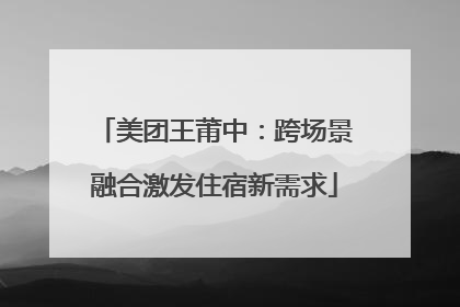 美团王莆中：跨场景融合激发住宿新需求