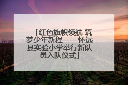 红色旗帜领航 筑梦少年新程——怀远县实验小学举行新队员入队仪式