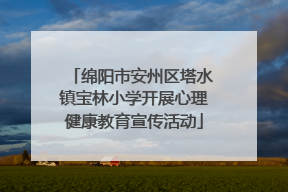 绵阳市安州区塔水镇宝林小学开展心理健康教育宣传活动