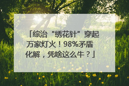 综治“绣花针”穿起万家灯火！98%矛盾化解，凭啥这么牛？