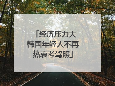 经济压力大 韩国年轻人不再热衷考驾照