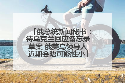 俄总统新闻秘书：待乌克兰回应备忘录草案 俄美乌领导人近期会晤可能性小