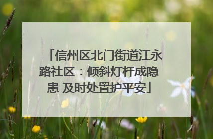 信州区北门街道江永路社区：倾斜灯杆成隐患 及时处置护平安
