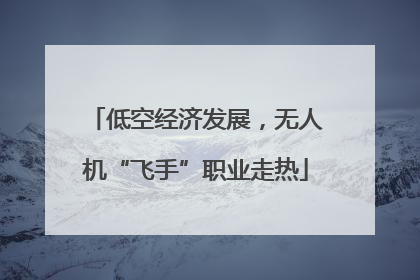 低空经济发展，无人机“飞手”职业走热
