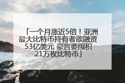 一个月涨近5倍！亚洲最大比特币持有者欲融资53亿美元 豪言要囤积21万枚比特币