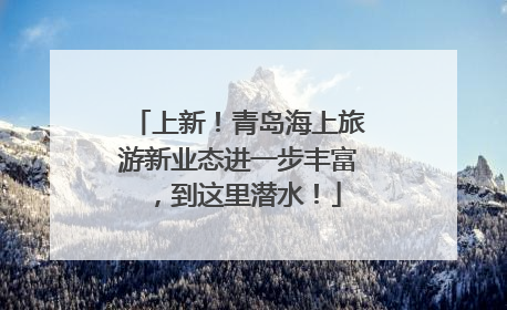上新！青岛海上旅游新业态进一步丰富，到这里潜水！