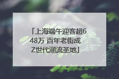 上海端午迎客超648万 百年老街成Z世代潮流圣地
