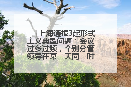 上海通报3起形式主义典型问题：会议过多过频，个别分管领导在某一天同一时段需参加3个会议