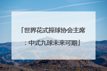 世界花式撞球协会主席：中式九球未来可期