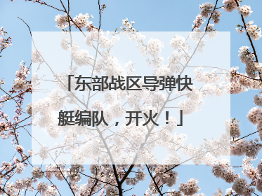 东部战区导弹快艇编队，开火！