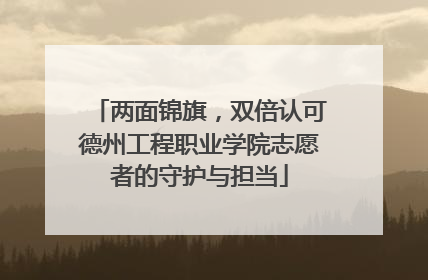 两面锦旗，双倍认可德州工程职业学院志愿者的守护与担当