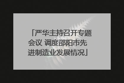 严华主持召开专题会议 调度邵阳市先进制造业发展情况