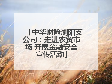 中华财险浏阳支公司：走进农贸市场 开展金融安全宣传活动