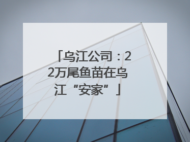 乌江公司：22万尾鱼苗在乌江“安家”