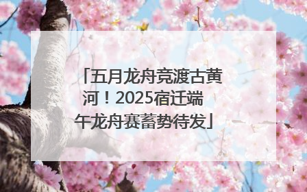 五月龙舟竞渡古黄河！2025宿迁端午龙舟赛蓄势待发
