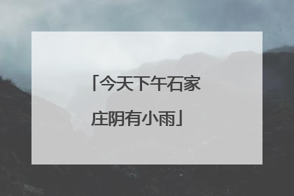 今天下午石家庄阴有小雨