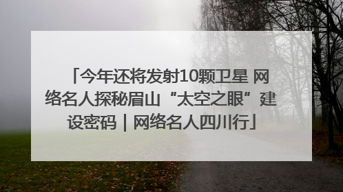 今年还将发射10颗卫星 网络名人探秘眉山“太空之眼”建设密码｜网络名人四川行