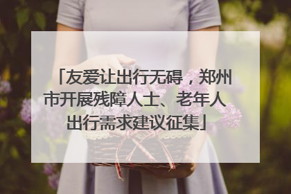 友爱让出行无碍，郑州市开展残障人士、老年人出行需求建议征集