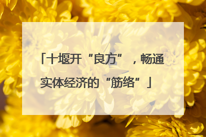 十堰开“良方”，畅通实体经济的“筋络”