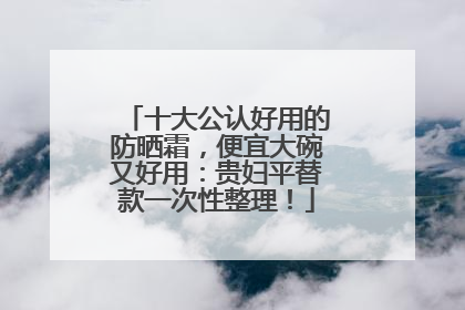 十大公认好用的防晒霜，便宜大碗又好用：贵妇平替款一次性整理！
