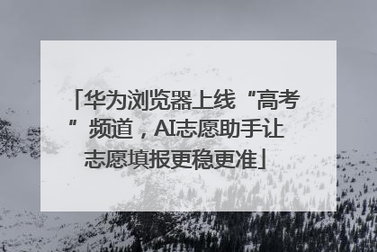 华为浏览器上线“高考”频道，AI志愿助手让志愿填报更稳更准