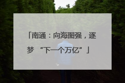 南通：向海图强，逐梦 “下一个万亿”