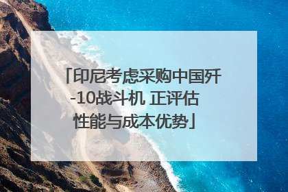 印尼考虑采购中国歼-10战斗机 正评估性能与成本优势