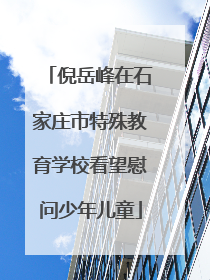 倪岳峰在石家庄市特殊教育学校看望慰问少年儿童