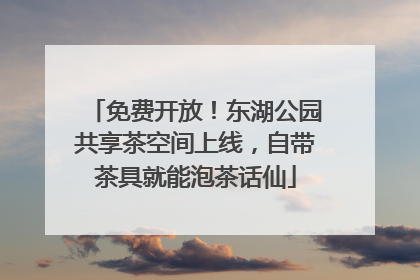 免费开放！东湖公园共享茶空间上线，自带茶具就能泡茶话仙